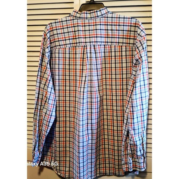 Mens Foundry Supply Co. Red/Blue Plaid Long Sleeve Button-Down Shirt 4XLT Easy C - Picture 4 of 8